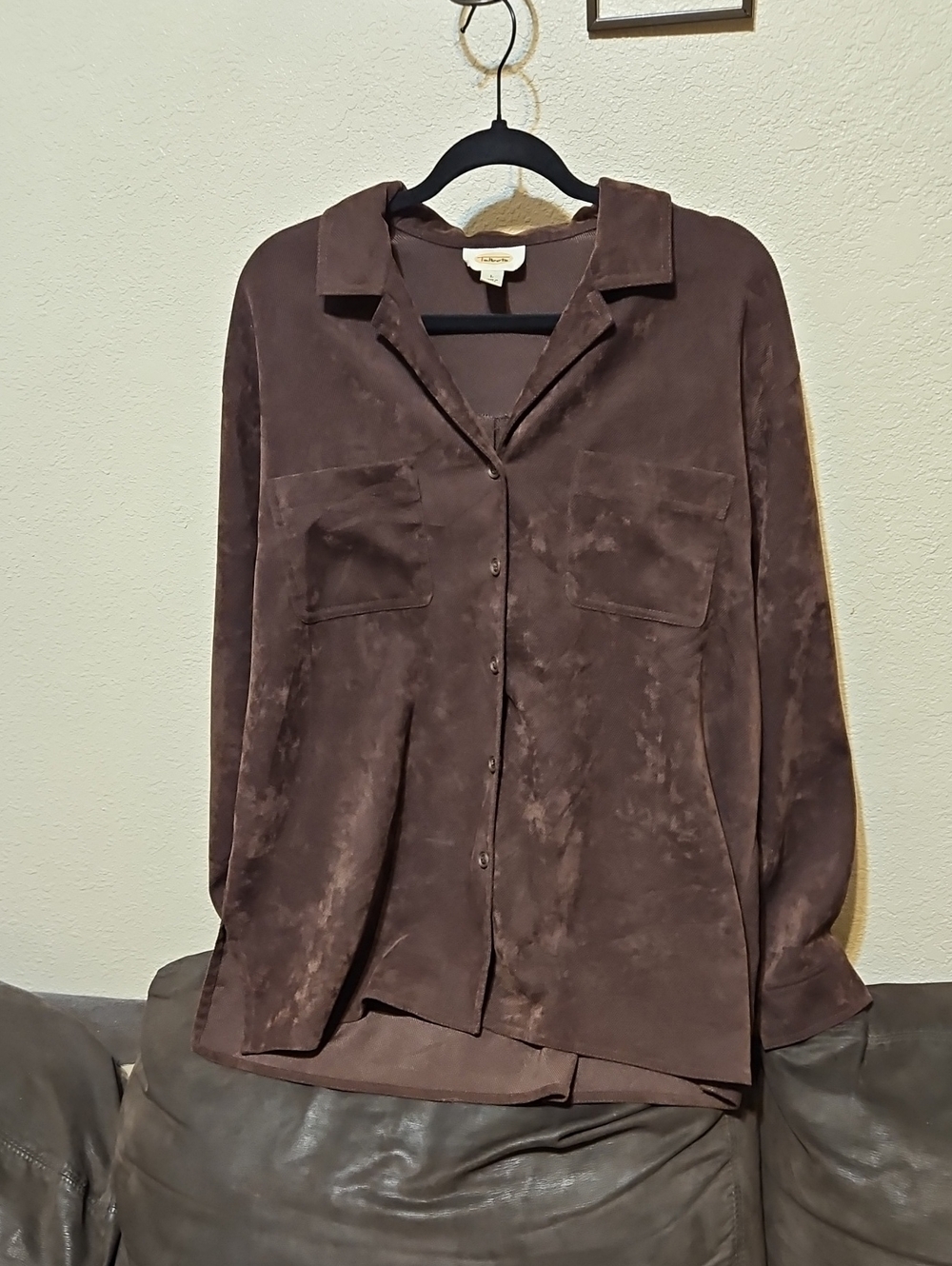 Talbots Chocolate Brown Button-Front Shirt Jacket